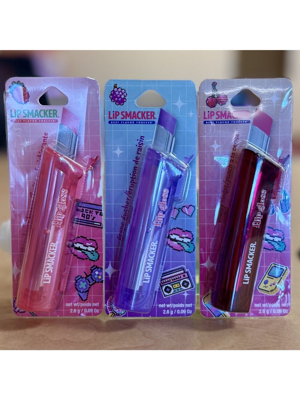 Lip Smacker Flip Gloss Grape, Cherry, Strawberry Full Set Brand Sealed New 2026